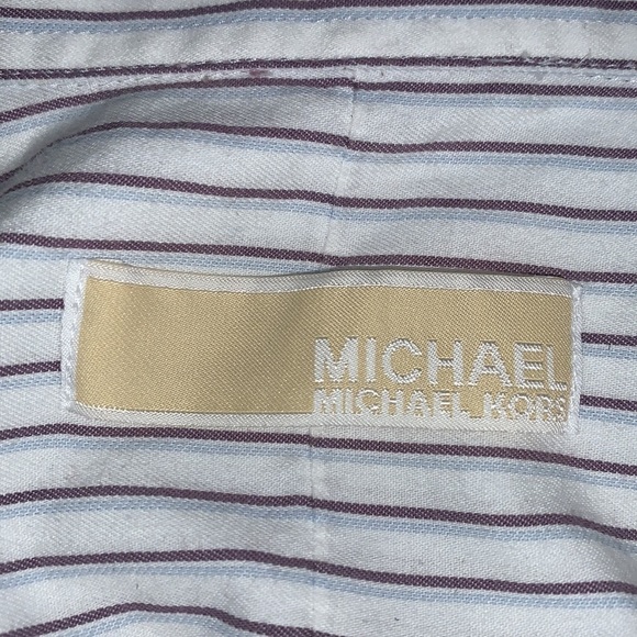 Michael Michael Kors Men’s Striped Button-up Shirt, sz 15 1/2, 32/33 - Picture 3 of 5